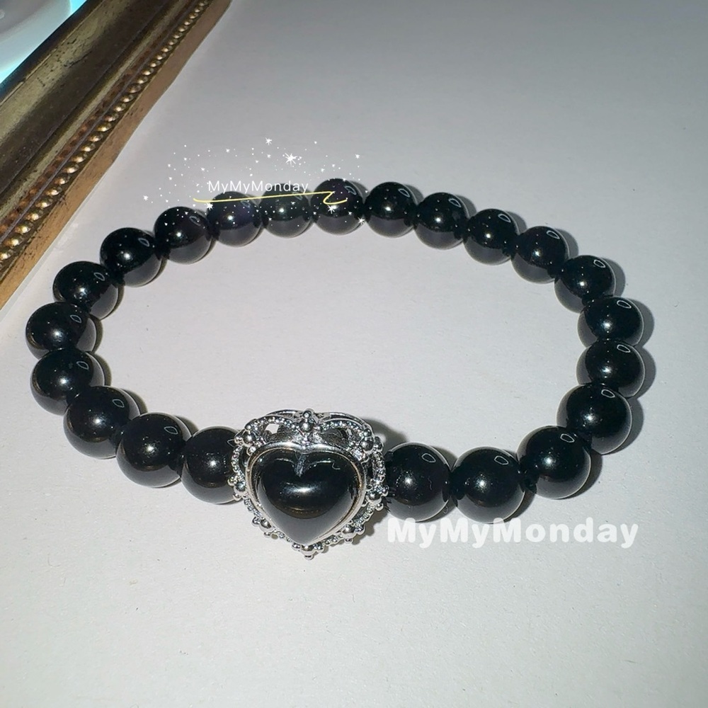 Purple Obsidian Bracelet 8mm - Picture 2 of 7
